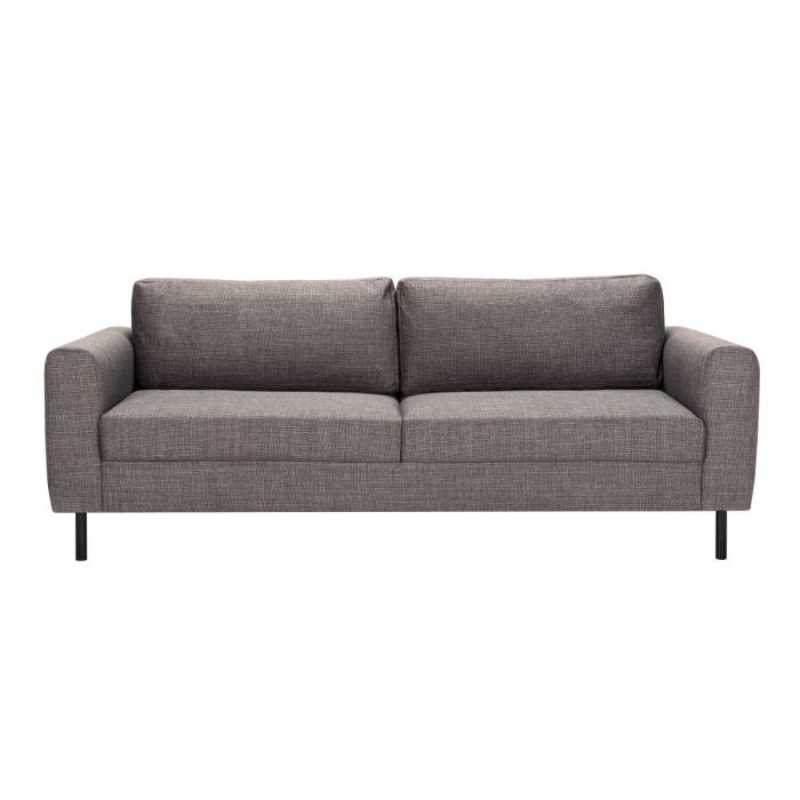 Omaha Set of 2 x 3 Seater Sofas in Basel Light Grey-Brown Fabric – Contemporary Comfort with Modern Style