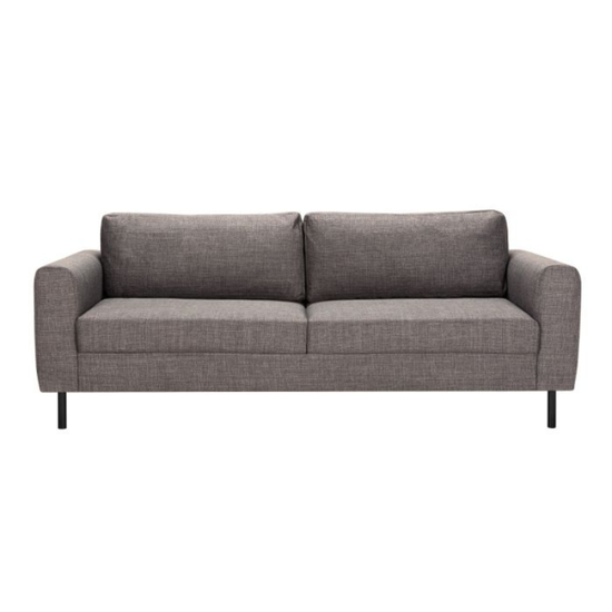 Omaha Set of 2 x 3 Seater Sofas in Basel Light Grey-Brown Fabric – Contemporary Comfort with Modern Style