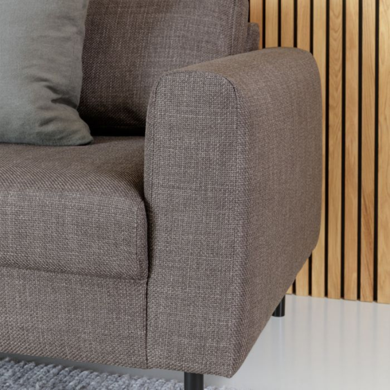 Omaha Set of 2 x 3 Seater Sofas in Basel Light Grey-Brown Fabric – Contemporary Comfort with Modern Style