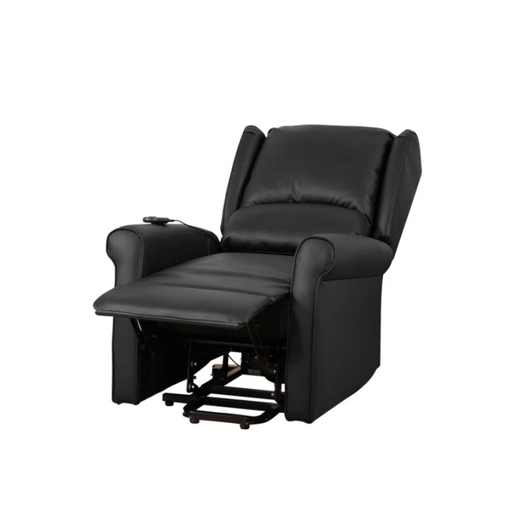 Everton Black Leather Heat & Massage Lift Assist Recliner Chair