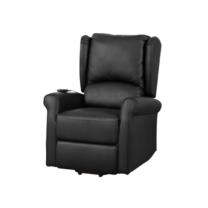 Everton Black Leather Heat & Massage Lift Assist Recliner Chair