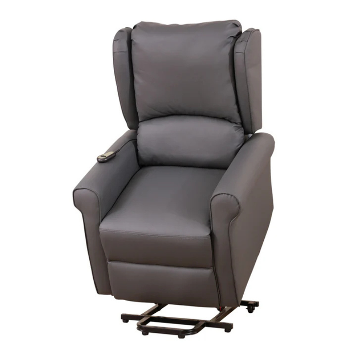 Everton Grey Leather Heat & Massage Lift Assist Recliner Chair