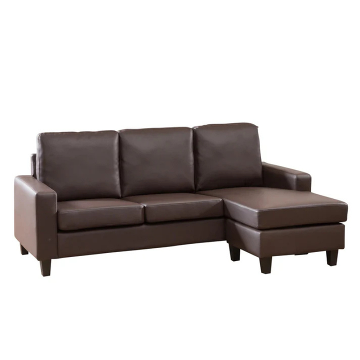 Barton Brown Leather Reversible Corner Sofa – Flexible Corner Seating