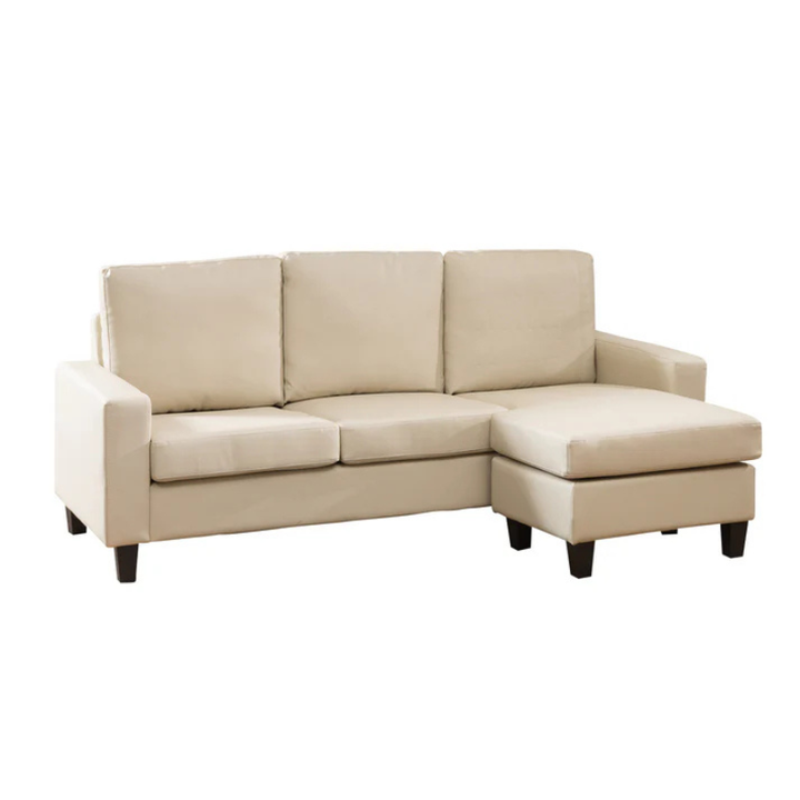Barton Cream Leather Reversible Corner Sofa – Modern Corner Comfort