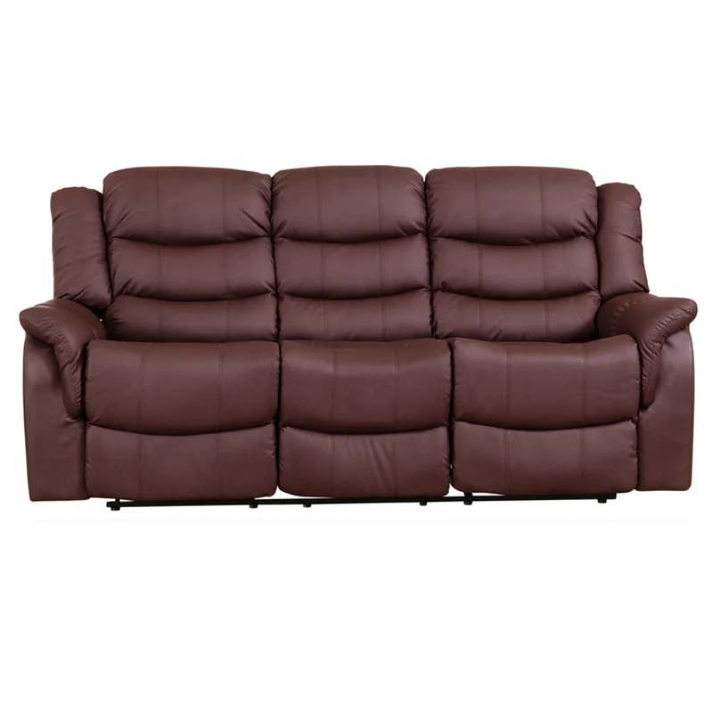 Dalton Burgundy Leather 3 Seater Recliner Sofa – Stylish Reclining Sofa
