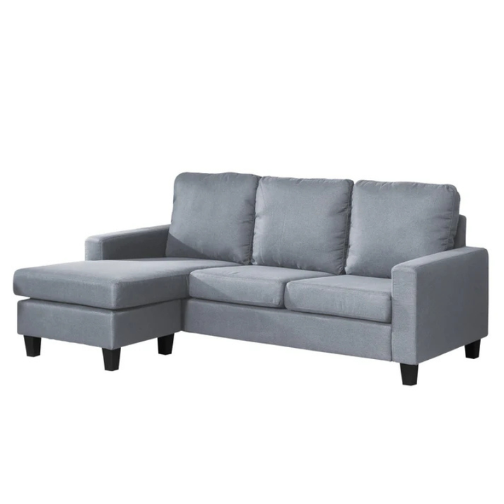 Harlow Light Grey Textured Fabric Reversible Corner Sofa – Stylish Corner Seating