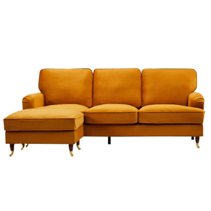 Mayfair Orange Velvet Reversible Corner Sofa – Bold Luxury Seating