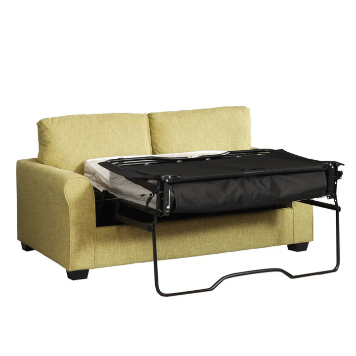Hudson Green Textured Fabric Sofa Bed – Compact Modern Guest Bed