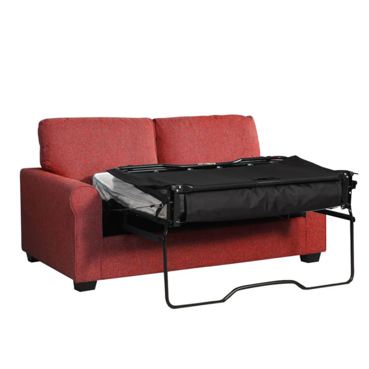 Hudson Red Textured Fabric Sofa Bed – Bold Compact Sofa Bed