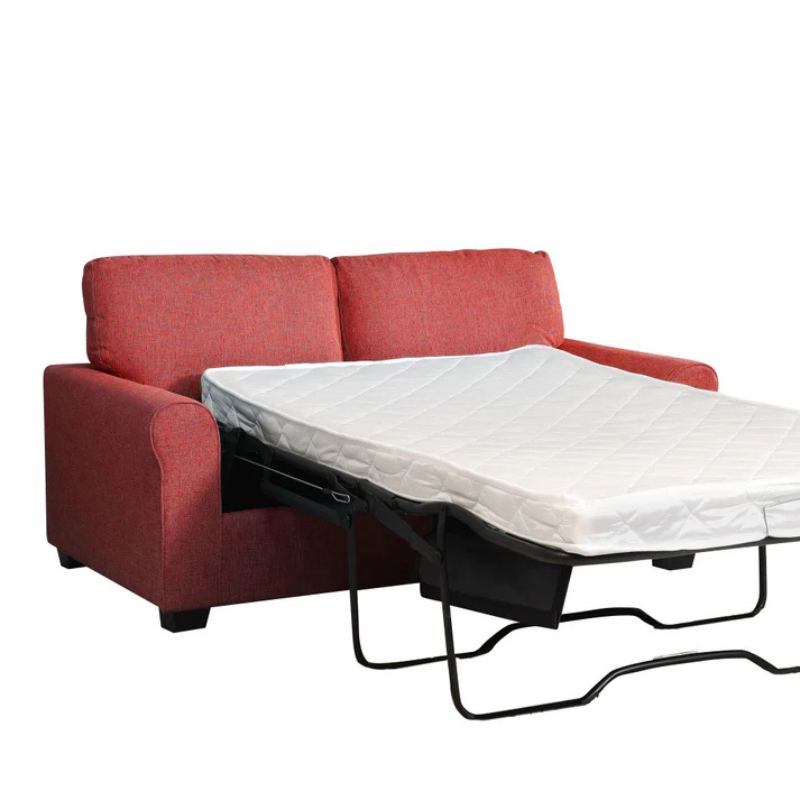 Hudson Red Textured Fabric Sofa Bed – Bold Compact Sofa Bed