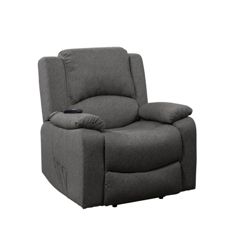 Hartford Dark Grey Fabric Heat & Massage Lift Assist Recliner Chair