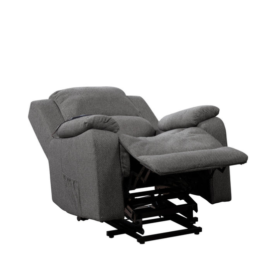 Hartford Dark Grey Fabric Heat & Massage Lift Assist Recliner Chair