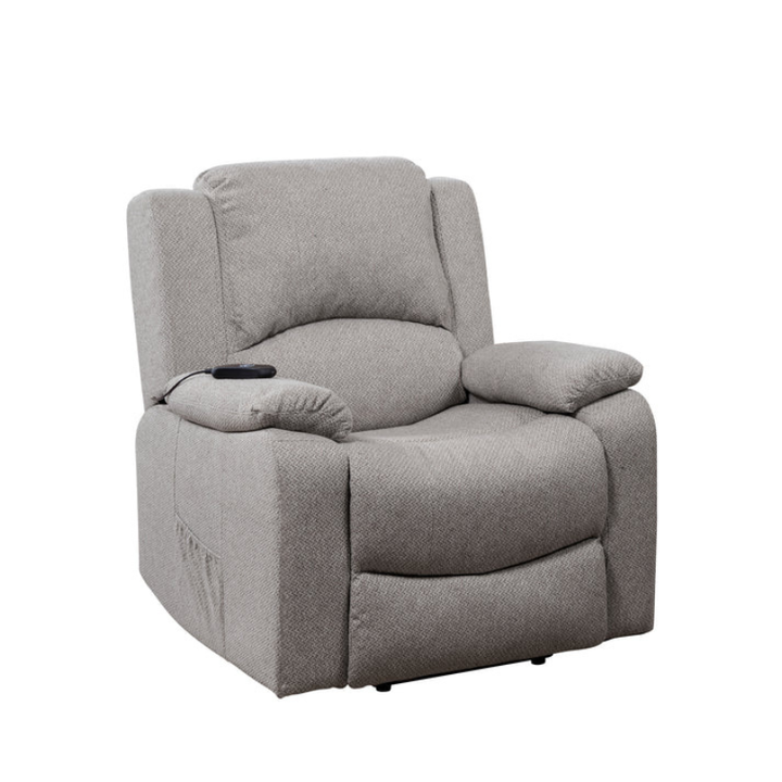 Hartford Light Grey Fabric Heat & Massage Lift Assist Recliner Chair