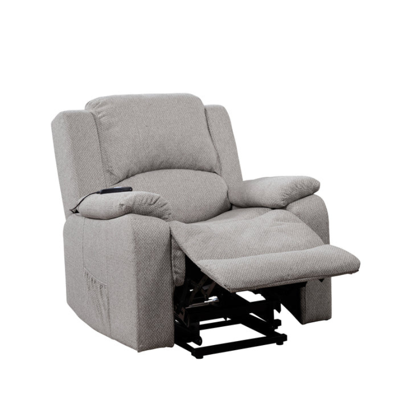 Hartford Light Grey Fabric Heat & Massage Lift Assist Recliner Chair