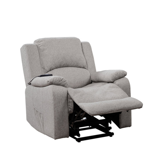 Hartford Light Grey Fabric Heat & Massage Lift Assist Recliner Chair