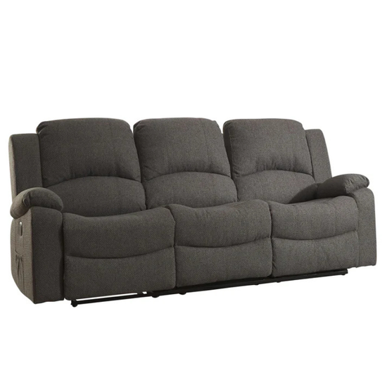 Hartford Dark Grey Fabric 3 Seater Electric Recliner Sofa – Supportive Comfort Seating