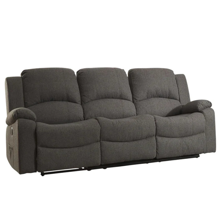 Hartford Dark Grey Fabric 3 Seater Electric Recliner Sofa – Supportive Comfort Seating
