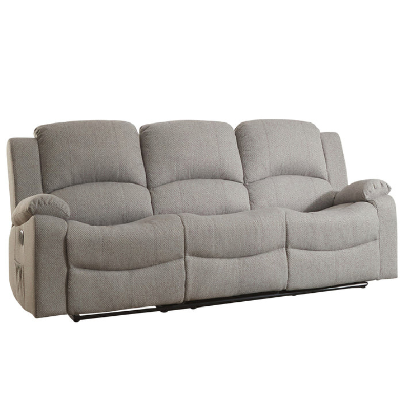 Hartford Light Grey Fabric 3 Seater Electric Recliner Sofa – Supportive Comfort Seating