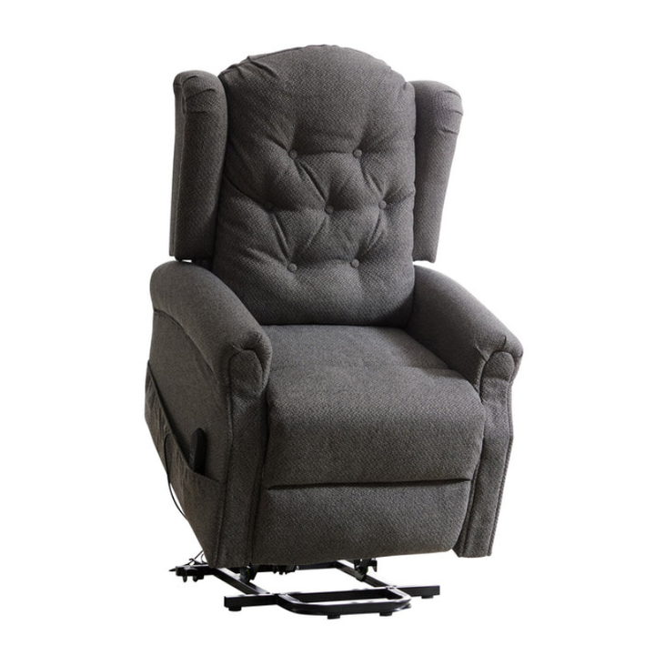 Kenswick Dark Grey Fabric Heat & Massage Lift Assist Recliner Chair