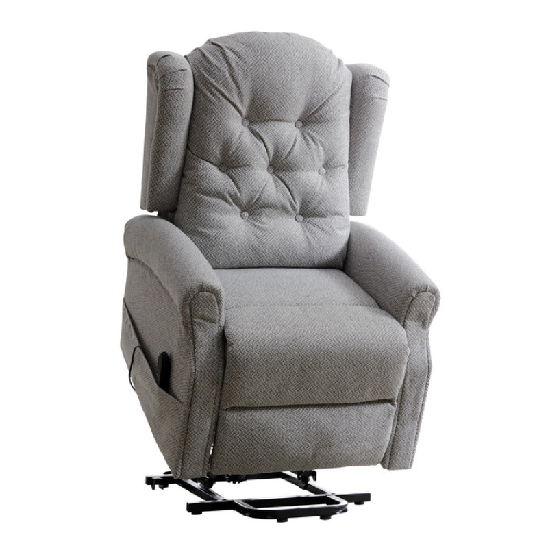 Kenswick Light Grey Fabric Heat & Massage Lift Assist Recliner Chair