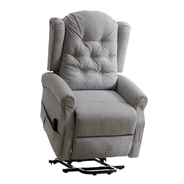 Kenswick Light Grey Fabric Heat & Massage Lift Assist Recliner Chair