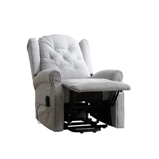 Kenswick Light Grey Fabric Heat & Massage Lift Assist Recliner Chair