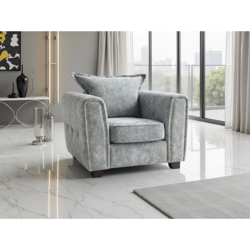 Serena Grey Armchair | Stylish Modern Fabric Armchair for Any Living Room