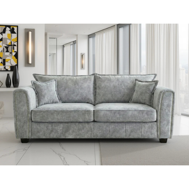 Serena 3 Seater Sofa – Grey | Modern Grey Fabric Sofa for Stylish Living Rooms