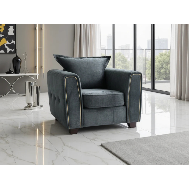 Serena Armchair – Black | Modern Single-Seat Sofa for Contemporary Living Spaces