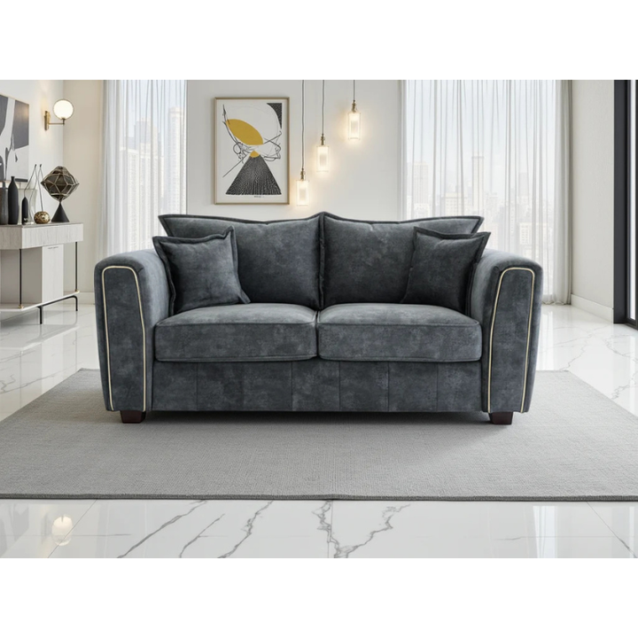 Serena 2 Seater Sofa – Black | Compact & Stylish Sofa for Modern Living Spaces