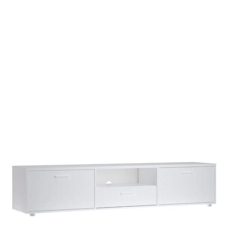 Media TV Unit with 2 Doors 1 Drawer 177cm White-FTG-