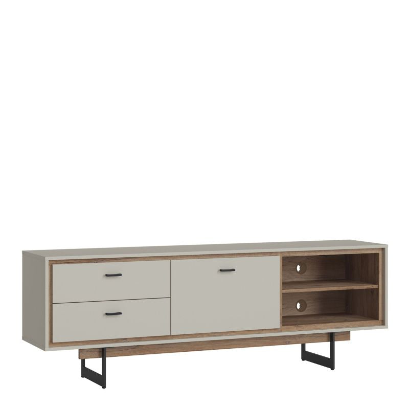 Rivero 1 Door 2 Drawer TV Unit in Grey and Oak W 1886 x H 645 x D 400 mm-FTG-