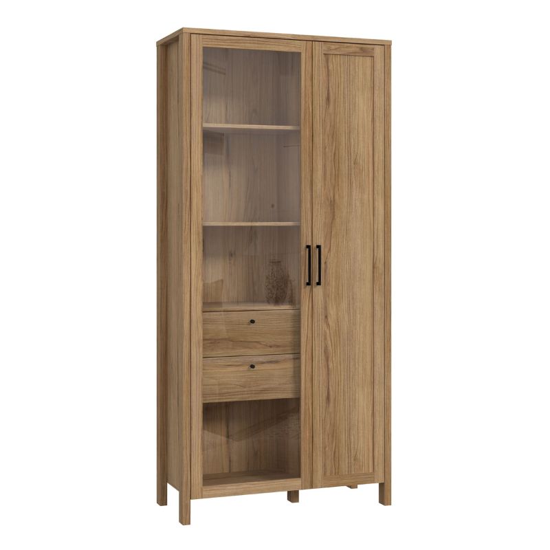 Malte Brun Display Cabinet in Waterford Oak W 96.5 x H 206.7 x D 41.4 cm-Cabinet-FTG-