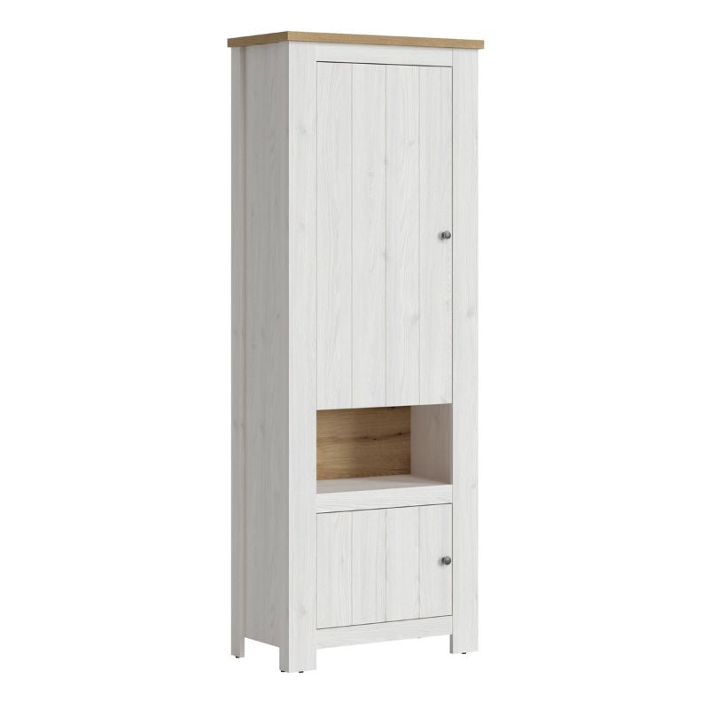 Celesto 2 Door Cabinet in White and Oak W 744 x H 2000 x D 385 mm-Cabinet-FTG-