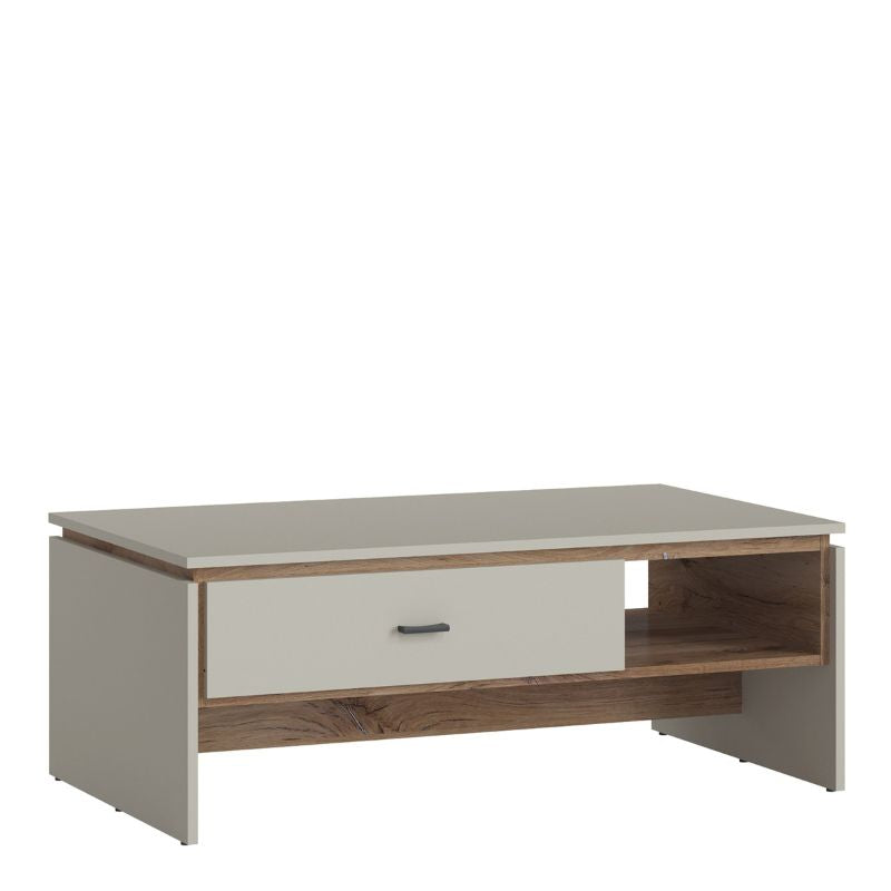 Rivero 1 Drawer Coffee Table in Grey and Oak W 1100 x H 425 x D 640 mm-Coffee Tables-FTG-