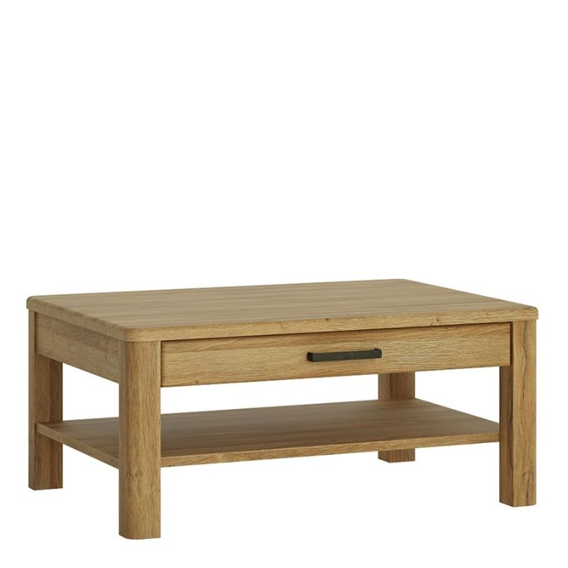 Cortina 1 Drawer Coffee Table in Grandson Oak W 1000 x H 456 x D 750 mm-Coffee Tables-FTG-