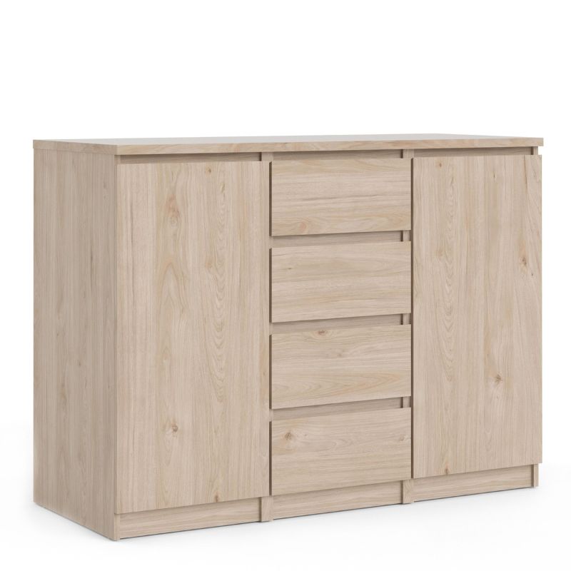 Naia Sideboard 4 Drawers 2 Doors in Jackson Hickory Oak W 1208 x H 907 x D 500 mm-Sideboards-FTG-