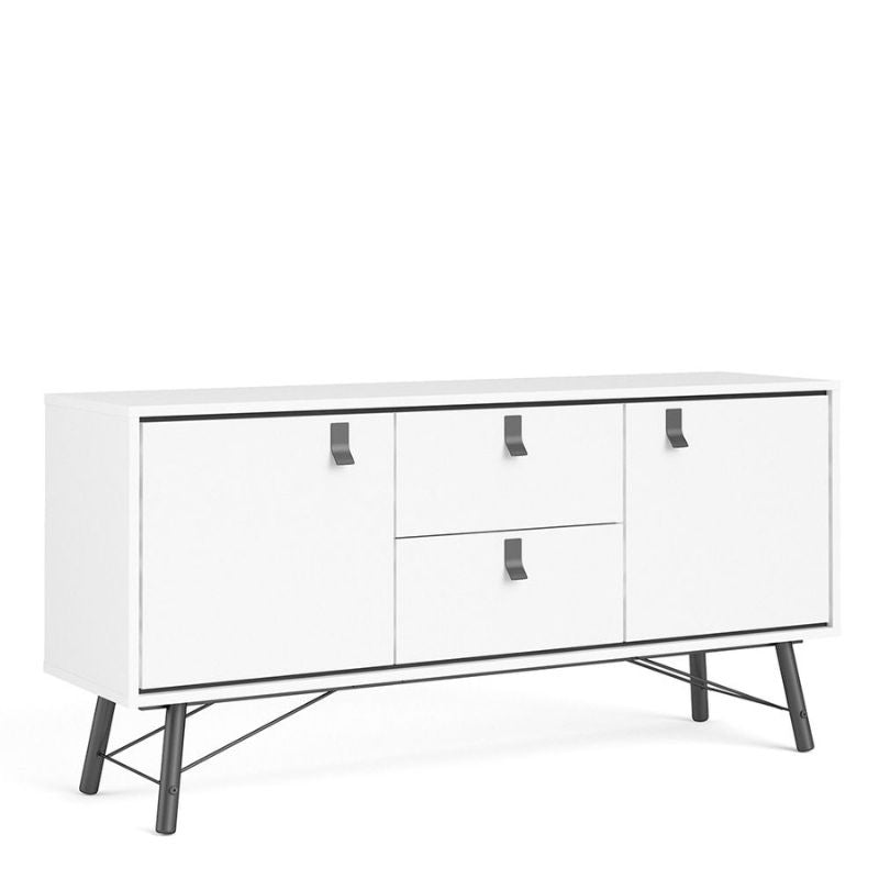 Ry Sideboard 2 Doors 2 Drawers in Matt White W 1503 x H 722 x D 401 mm-Sideboards-FTG-