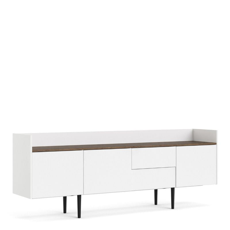 Unit Sideboard 2 Drawers 3 Doors in White and Walnut W 1955 x H 732 x D 404.5mm-Sideboards-FTG-