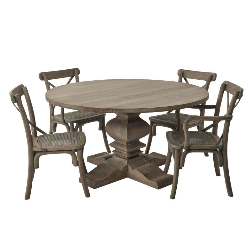 Copgrove Collection Round Pedestal Dining Table 150L x 150W x 78H-Dining Tables-Hill Interiors-