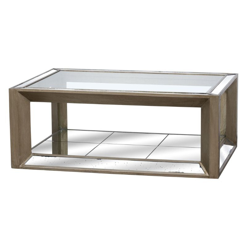 Large Augustus Mirrored Coffee Table 90L x 130W x 52H-Coffee Tables-Hill Interiors-