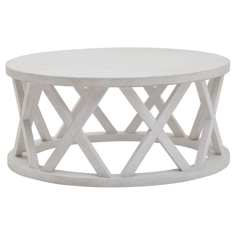 Stamford Plank Collection Round Coffee Table 100L x 100W x 45H-Coffee Tables-Hill Interiors-