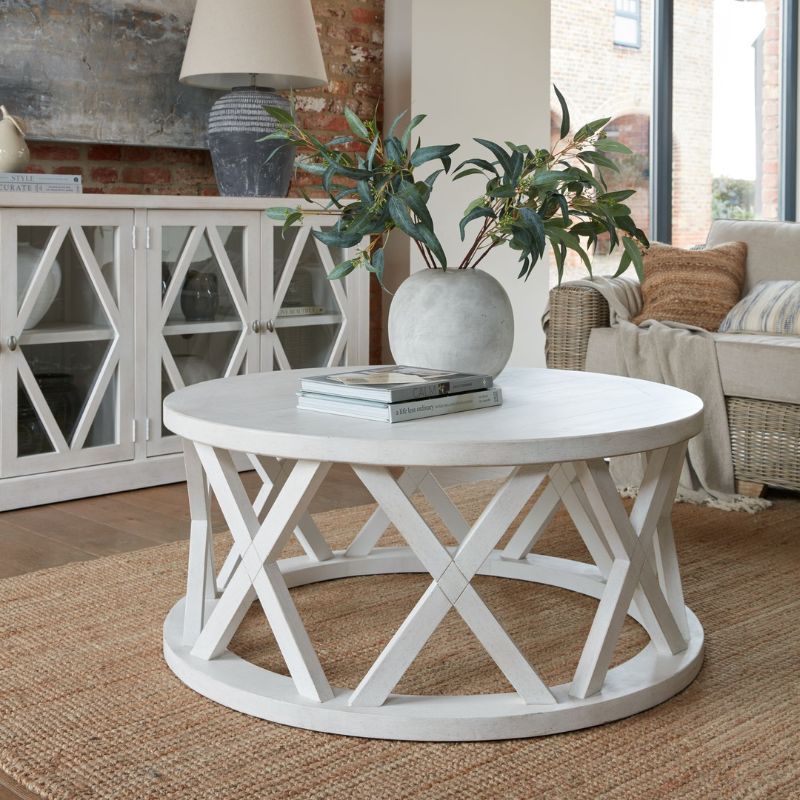 Stamford Plank Collection Round Coffee Table 100L x 100W x 45H-Coffee Tables-Hill Interiors-