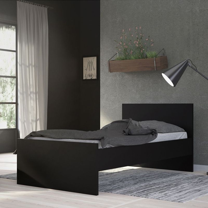 Naia Single Bed 3ft (90 x 190) in Black Matt-Bed-FTG-