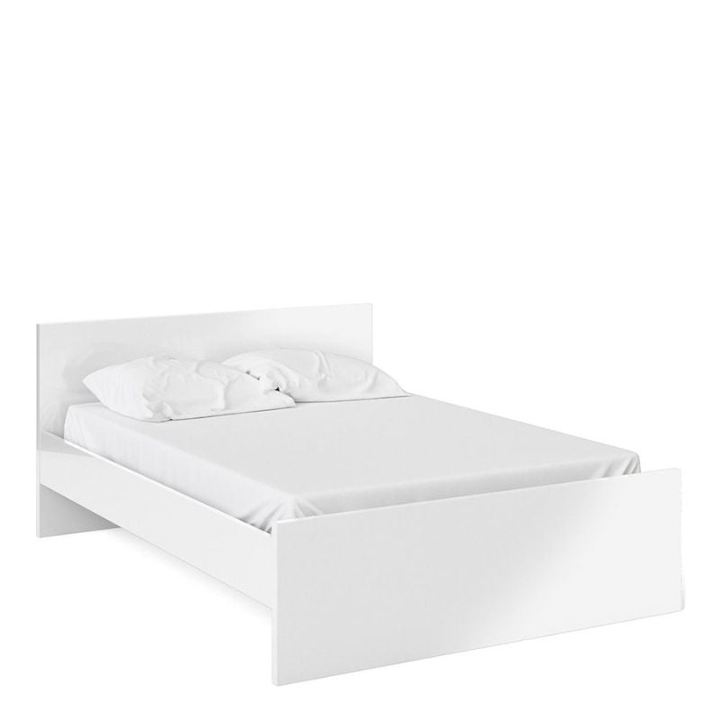 Naia Double Bed 4ft6 (140 x 190) in White High Gloss-Bed-FTG-