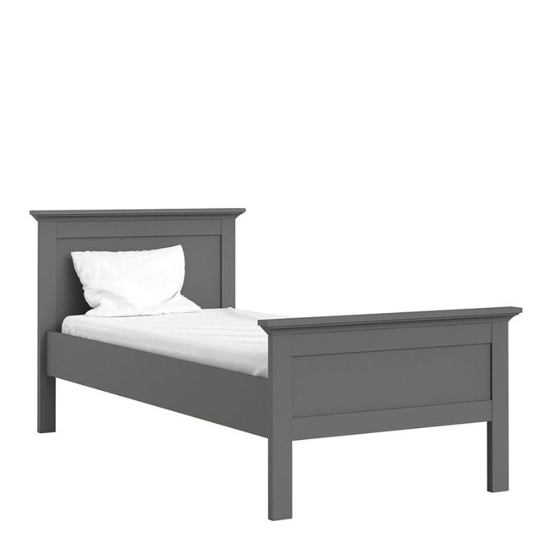 Paris Single Bed (90 x 200) in Matt Grey-Bed-FTG-