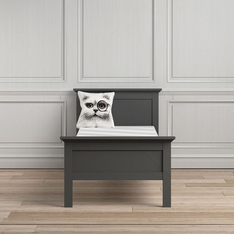 Paris Single Bed (90 x 200) in Matt Grey-Bed-FTG-