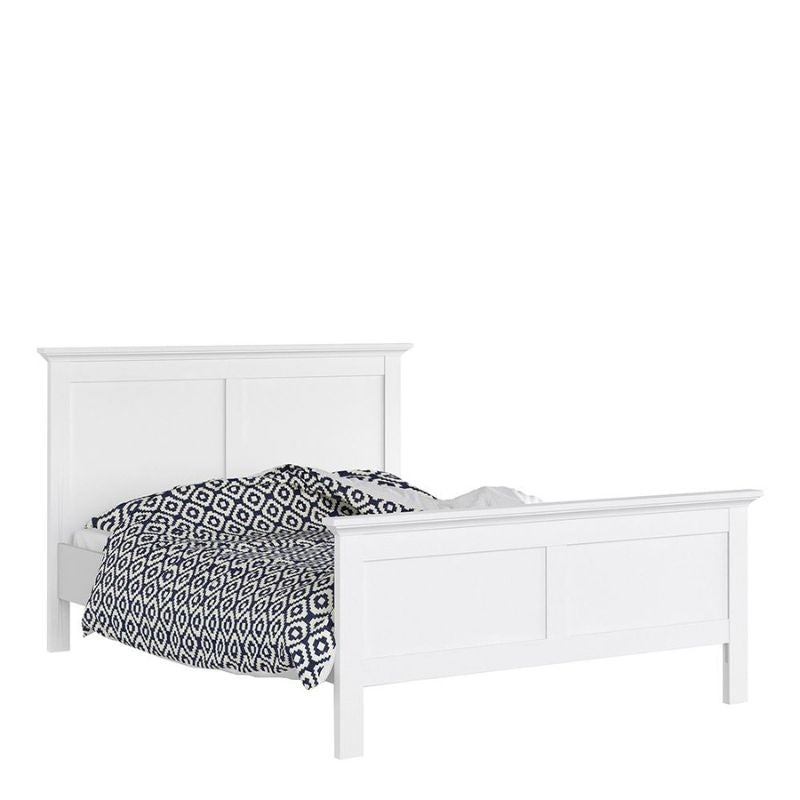 Paris Double Bed (140 x 200) in White-Bed-FTG-