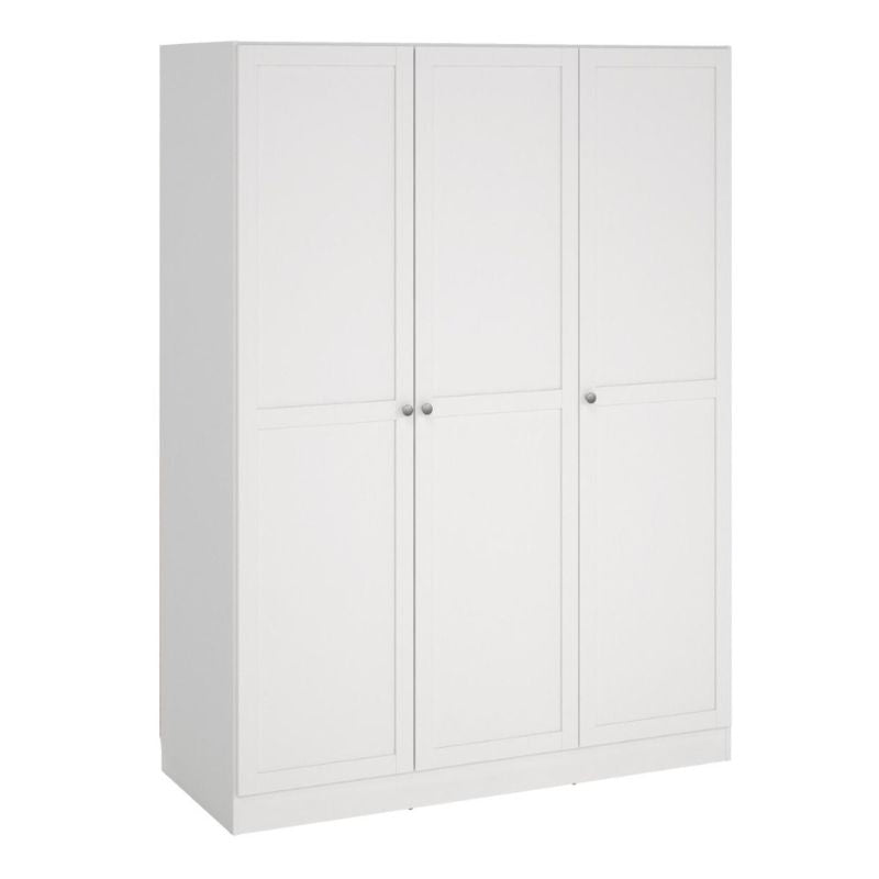 Brande Wardrobe with 3 Frame Doors in White W 1470 x H 2001 x D 616.9 mm-Wardrobes-FTG-