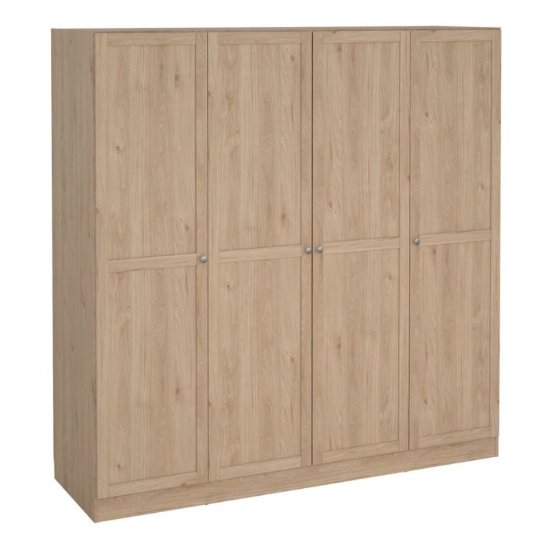 Brande Wardrobe with 4 Frame Doors in Jackson Hickory Oak W 1955 x H 2001 x D 616.9 mm-Wardrobes-FTG-